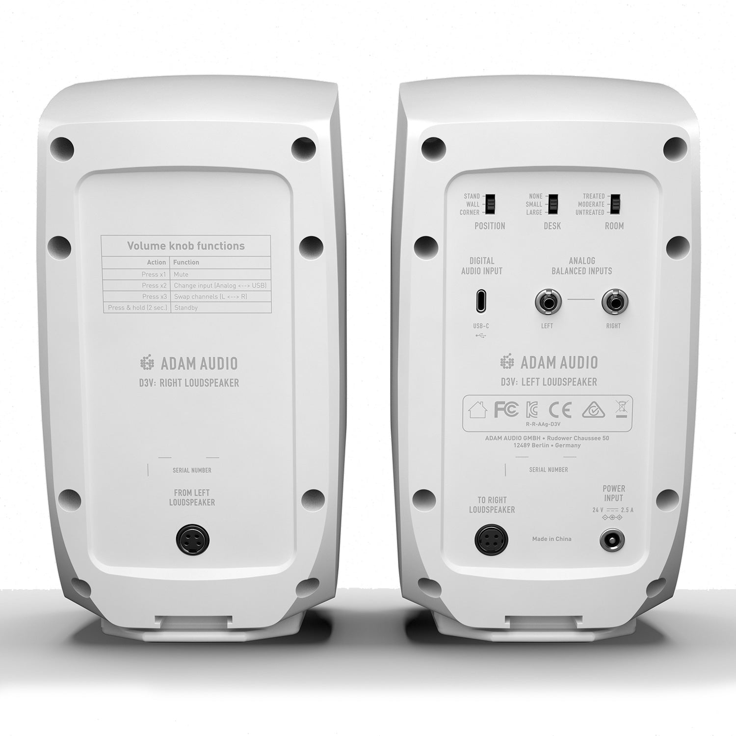 ADAM Audio D3V - Active Desktop Monitors (White / Pair)