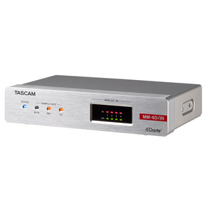 Tascam MM-4D/IN-X 4-Channel Mic / Line Input Dante Converter with Built-In DSP Mixer