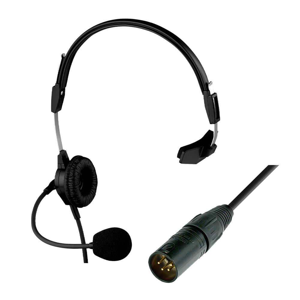 RTS PH-88 - Single-Sided Lightweight Intercom Headset (A4M Connector / Straight Cable)