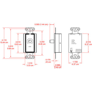 RDL D-RLC10 Remote Level Control in Decora Wall Plate (White) - Custom Engraving Option