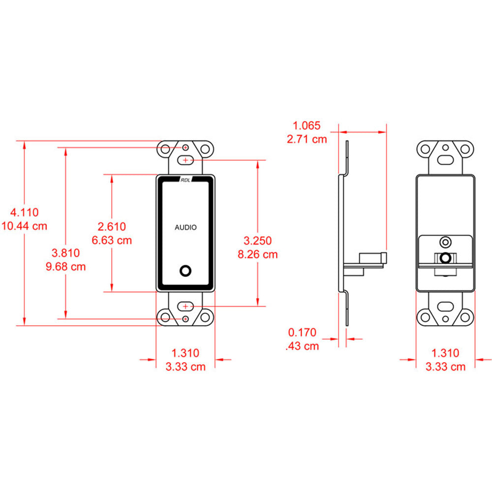 RDL D-MJPT Mini-Jack Pass-Through Plate