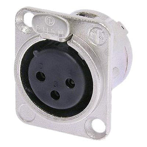 Neutrik NC3FD-L D Series 3 Pin Female XLR Panel Mount Connector