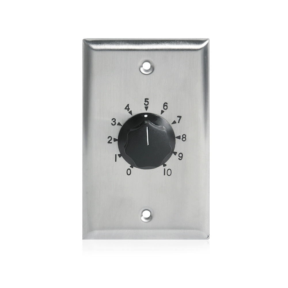 AtlasIED AT35-PA Wall Plate Mount 35-Watt Attenuator (Stainless Steel)
