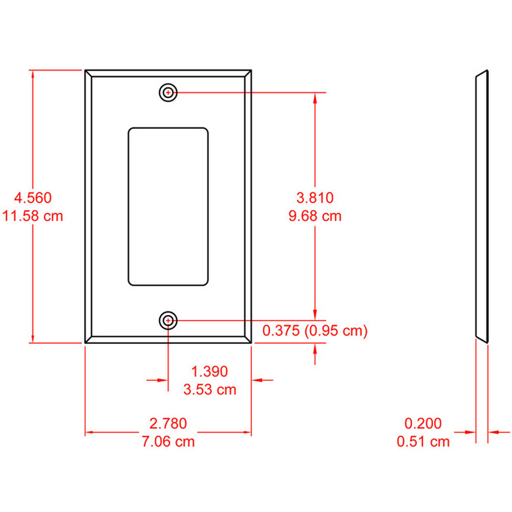 RDL CP-1B Single Gang Decora Cover Plate (Black)