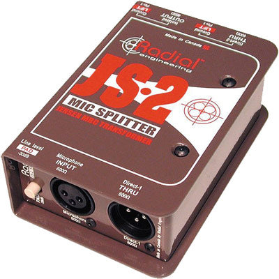 Radial Engineering JS2 Passive Microphone Splitter: One Input to Two Direct & One Isolated Output