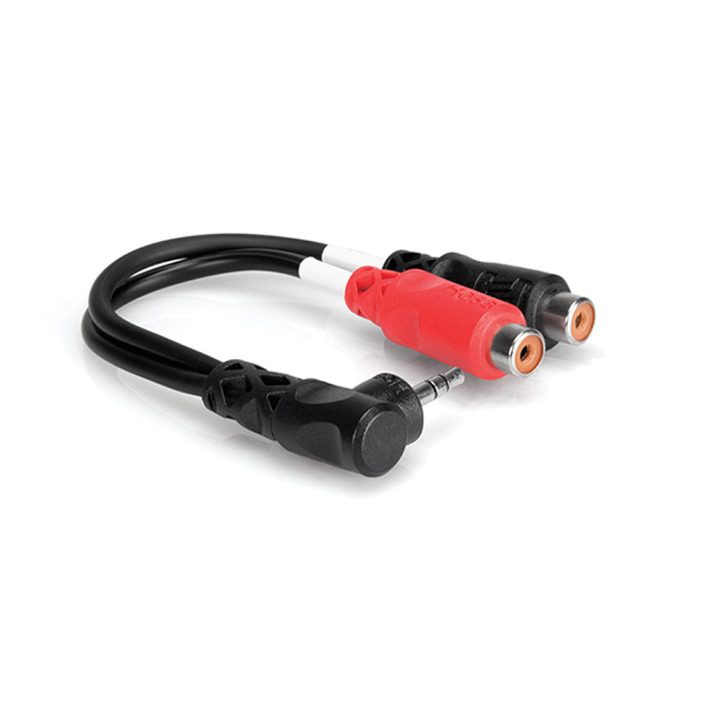 Hosa YRA-167 Stereo Breakout, Right-angle 3.5 mm TRS to Dual RCAF