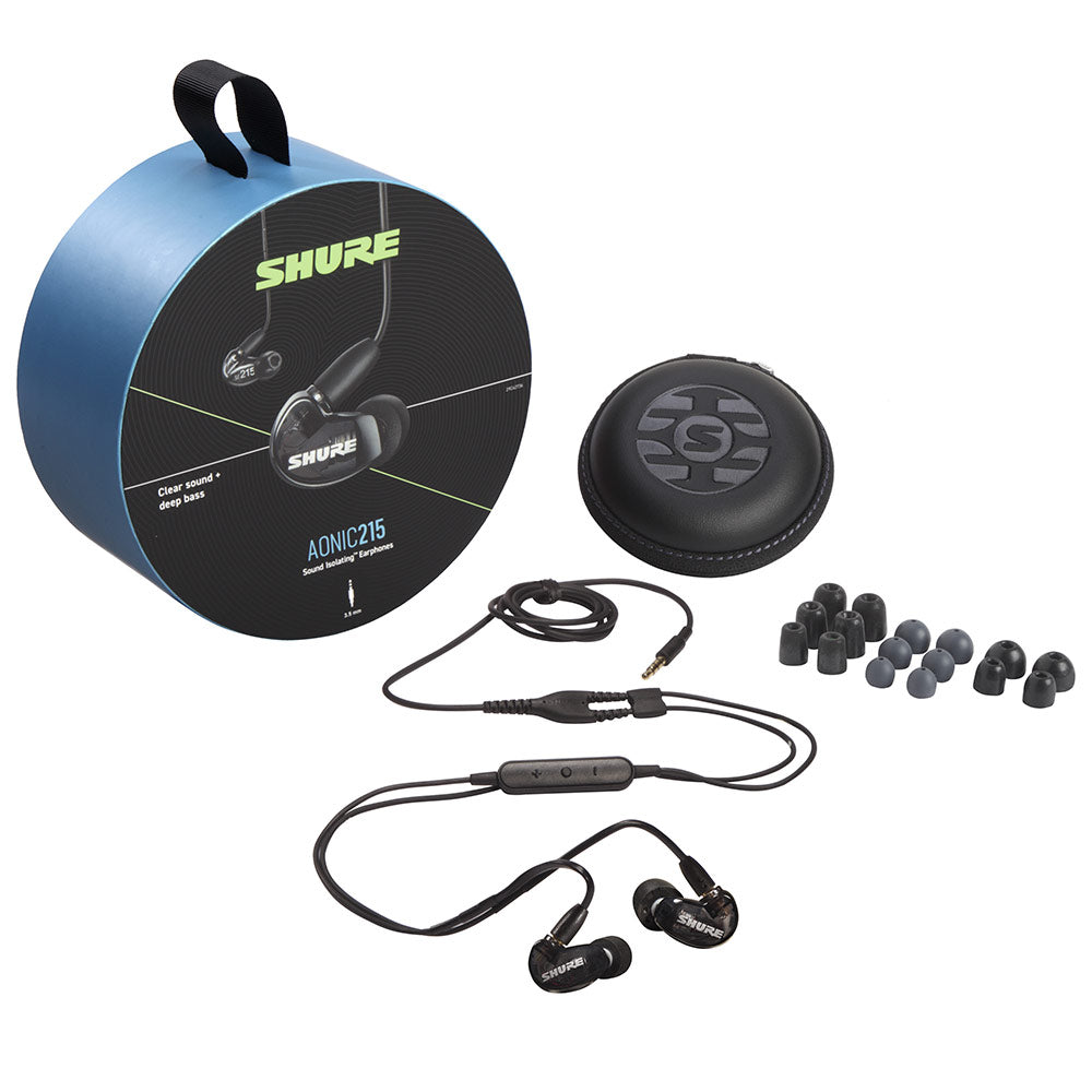 Shure SE215DY AIONIC 215 Sound Isolating Earphones with Universal Cable (Black)