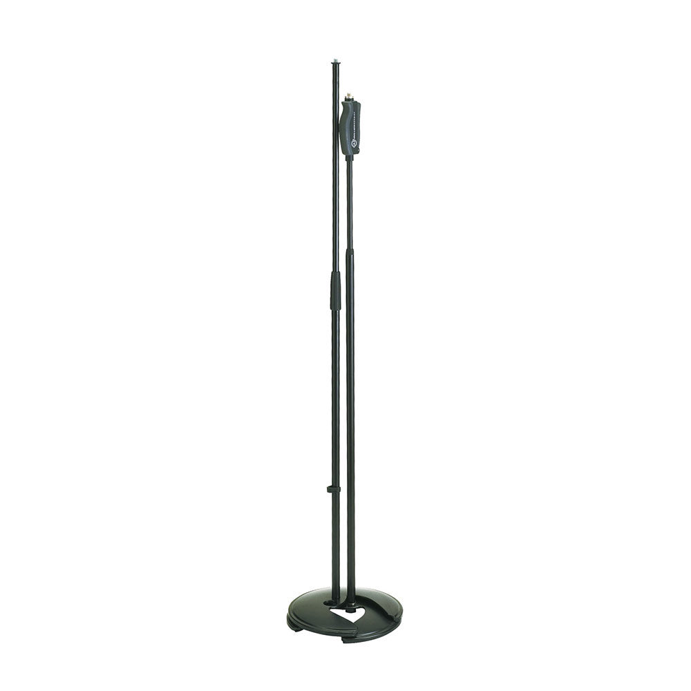 K + M 26075 Stackable Microphone Stand with One-Handed Pistol Grip Height Adjustment - Black