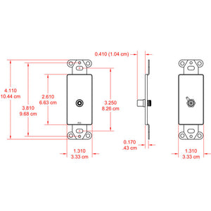 RDL DS-PHN1C Single Phono Jack on D Plate - Solder type - Stainless Steel - Custom Engraving Option