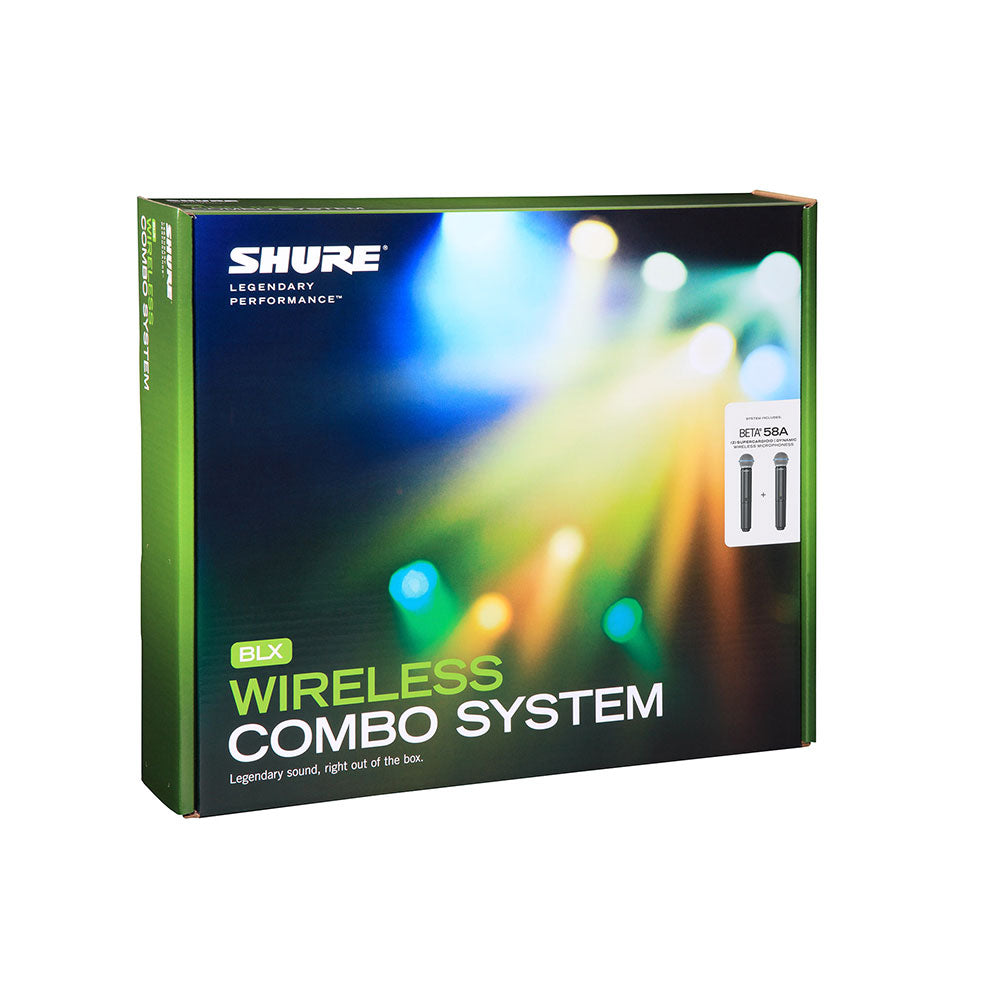 Shure BLX288/B58 Dual Handheld Wireless System with Beta 58A (J11 Band - 596-616 MHz)