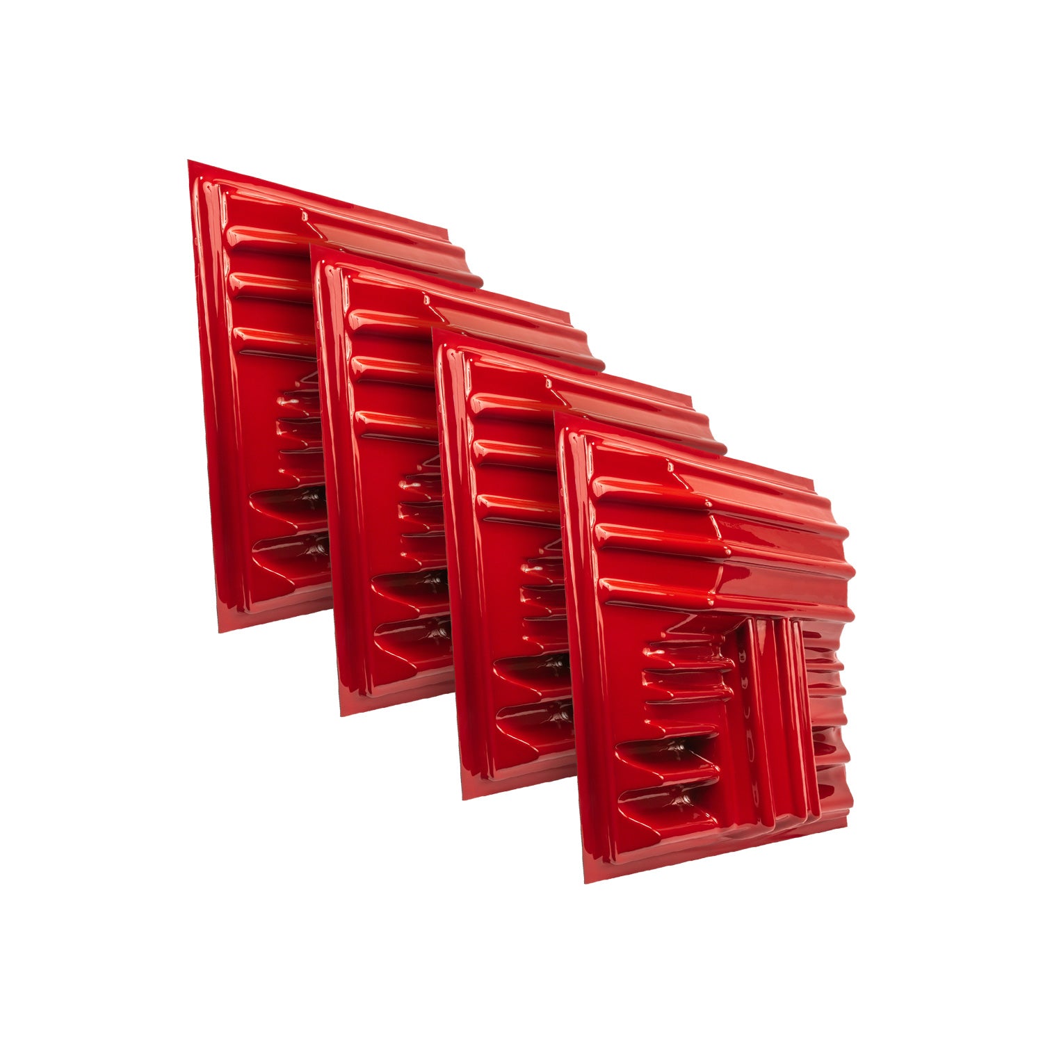 Auralex T'Fusor - 3D Sound Diffusor Panel (Sports Car Red / 4 Pack)