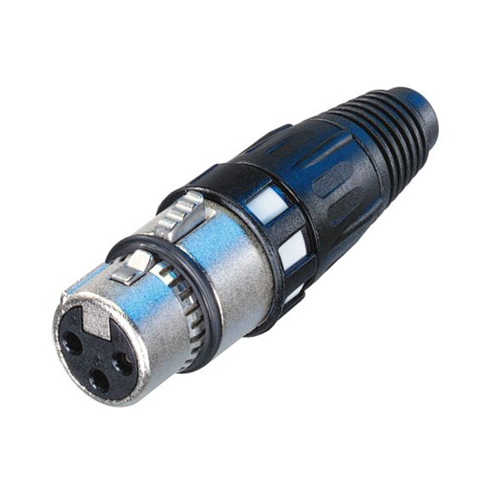Neutrik NC3FXCC 3 pole female cable connector - RF-protected, gold contacts