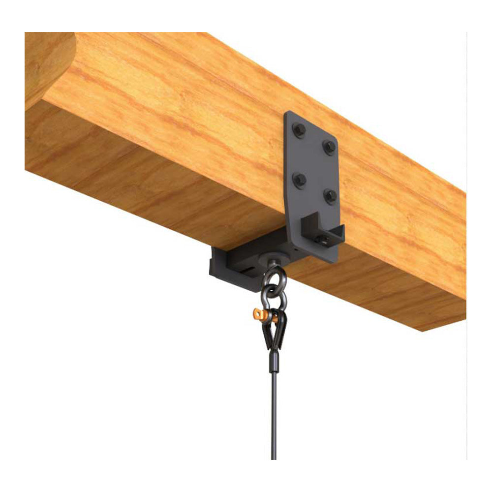 Adaptive Technologies BC-W3-8-9 - Rigging Wood Beam Suspension Bracket (3-8" by 9" with Swivel Eye)