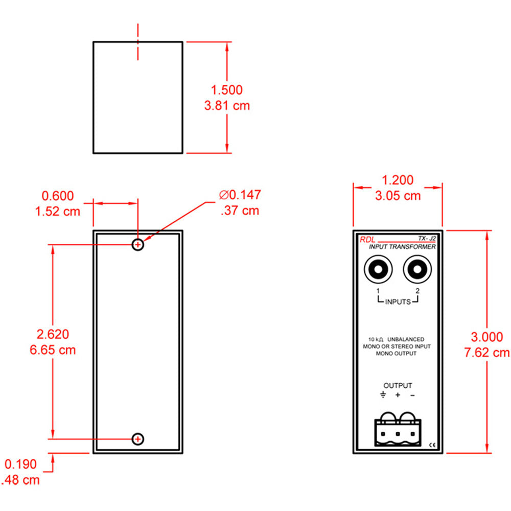 RDL TX-J2 Unbalanced Audio Input Transformer