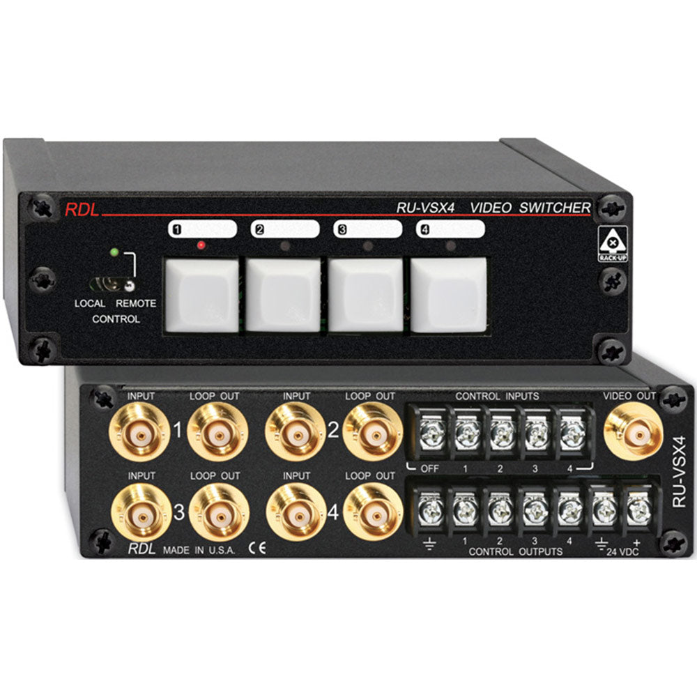 RDL RU-VSX4 Video Switcher - 4x1 - BNC