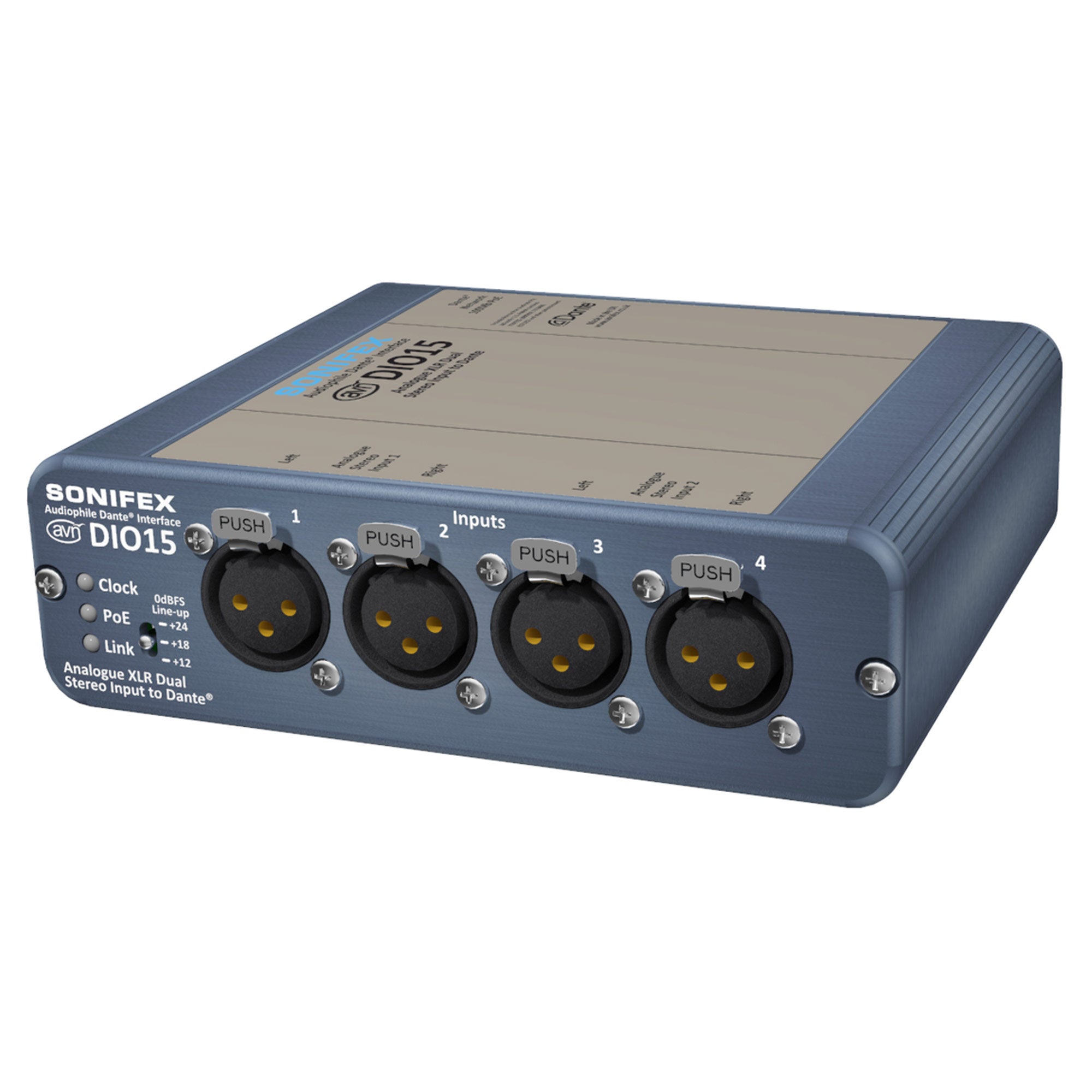 Sonifex AVN-DIO15 - 4 Analog XLR Inputs to Dante Interface