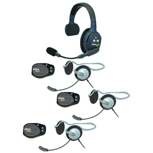 Eartec SMMON4 - 4-Person Intercom System (1 UltraLITE Single / 3 UltraPAK / 3 Monarch Headsets)