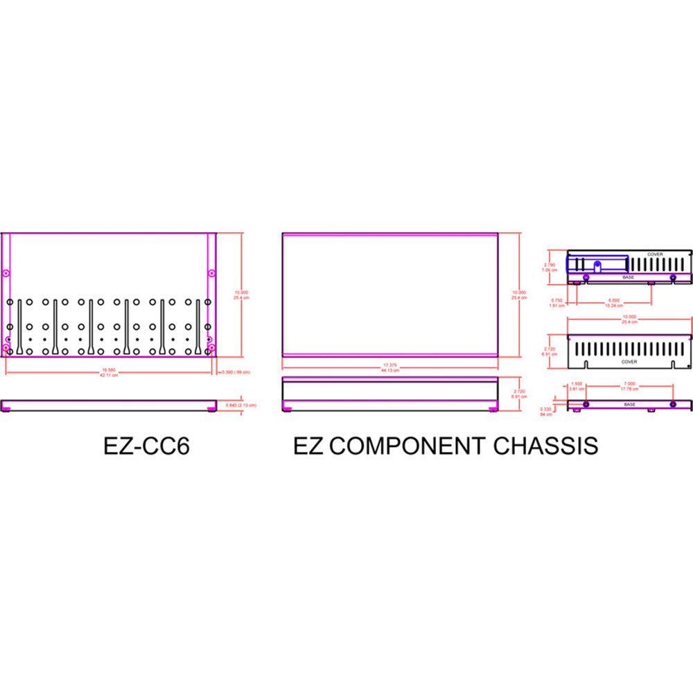 RDL EZ-CC6 Component Chassis for 6 Increments of 1/6 Rack Width