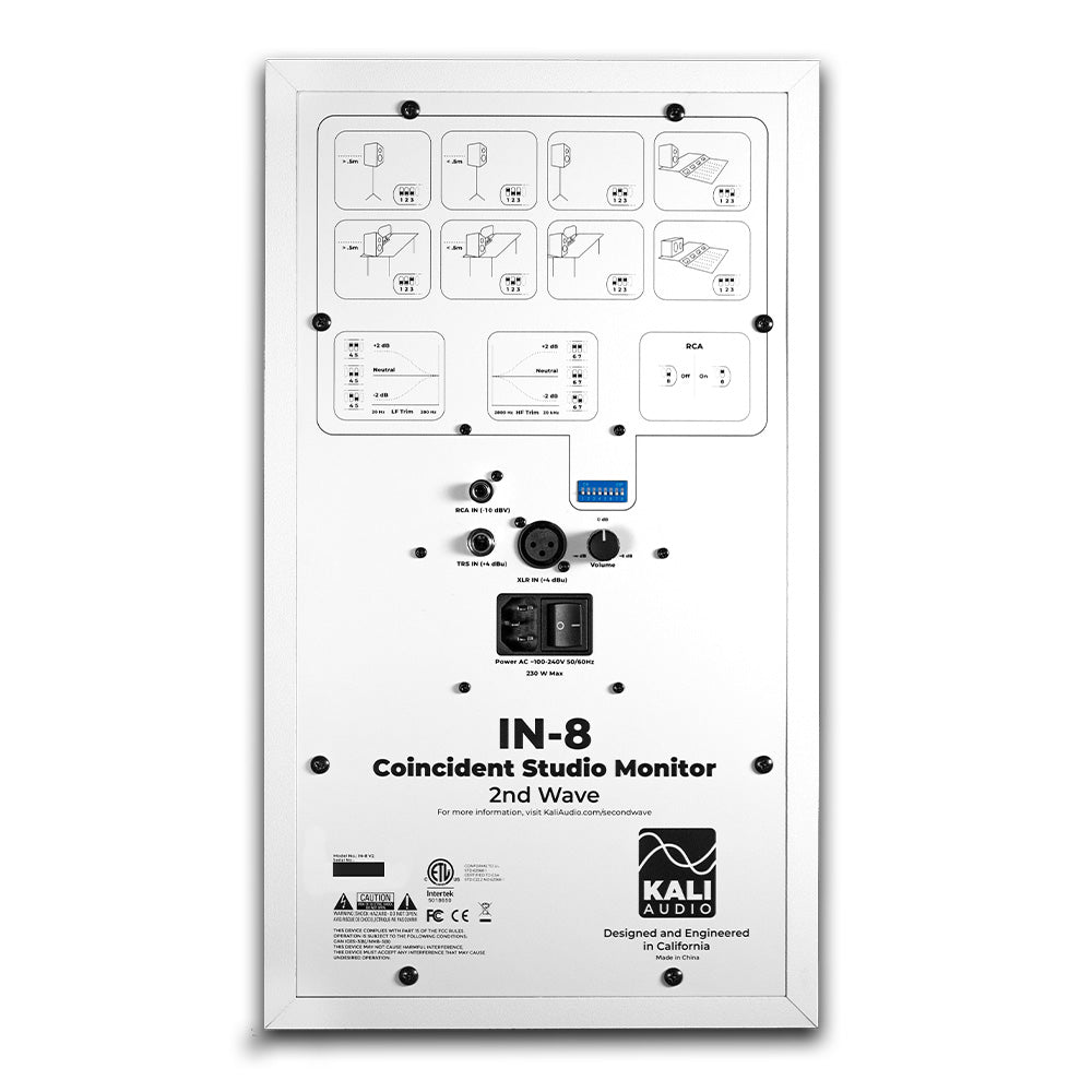 Kali Audio IN-8 V2 - Active Three-Way 8-Inch Studio Monitor (White)