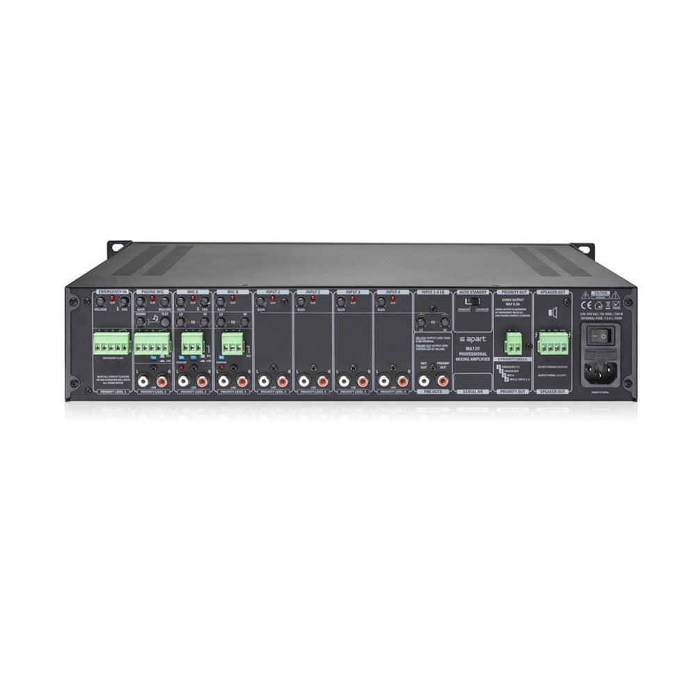 Biamp MA120 Rack Mount 120-Watt Mixer Amplifier