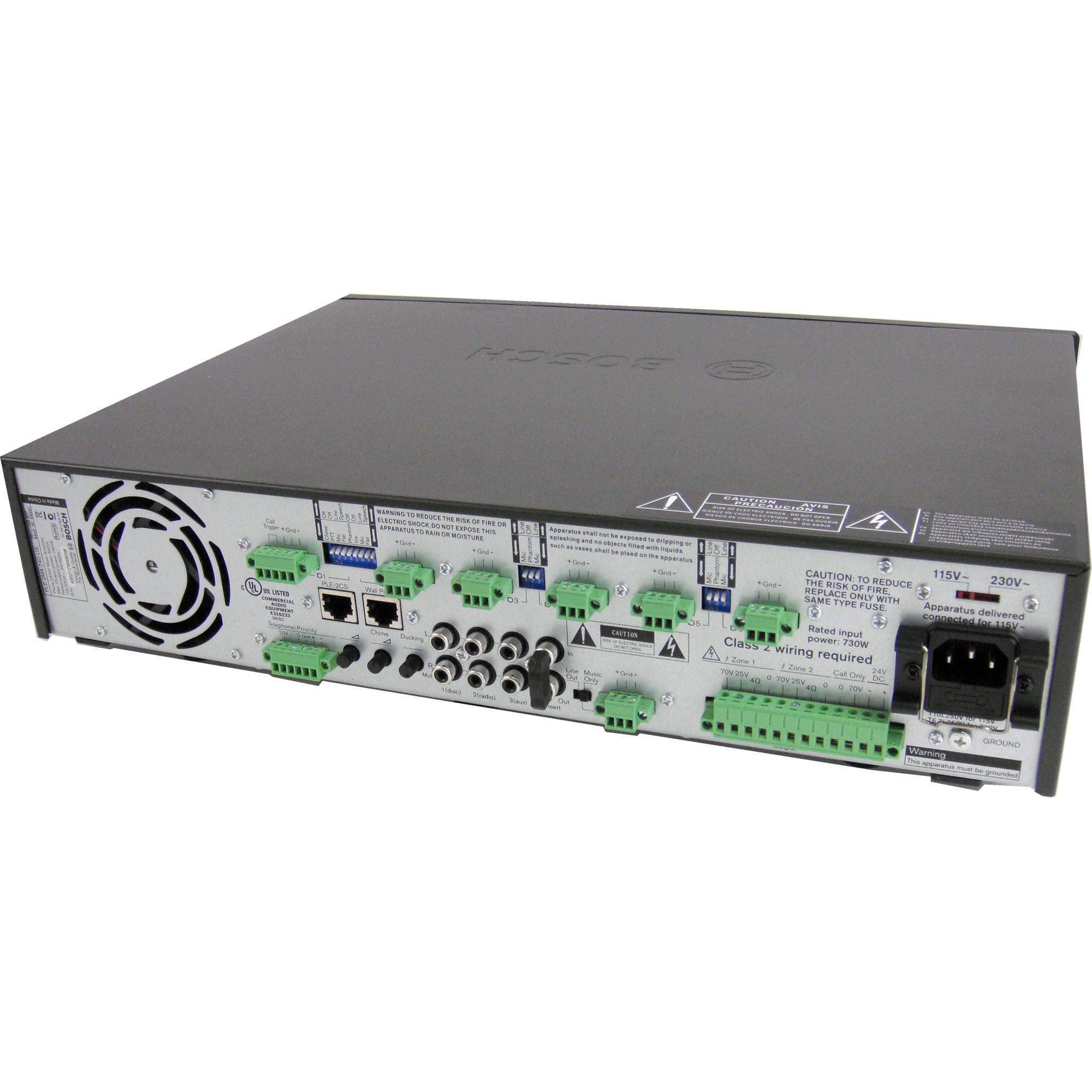 Bosch PLE-2MA240-US - Plena Series 2-Zone 240-Watt Priority Mixer Amplifier - B-stock