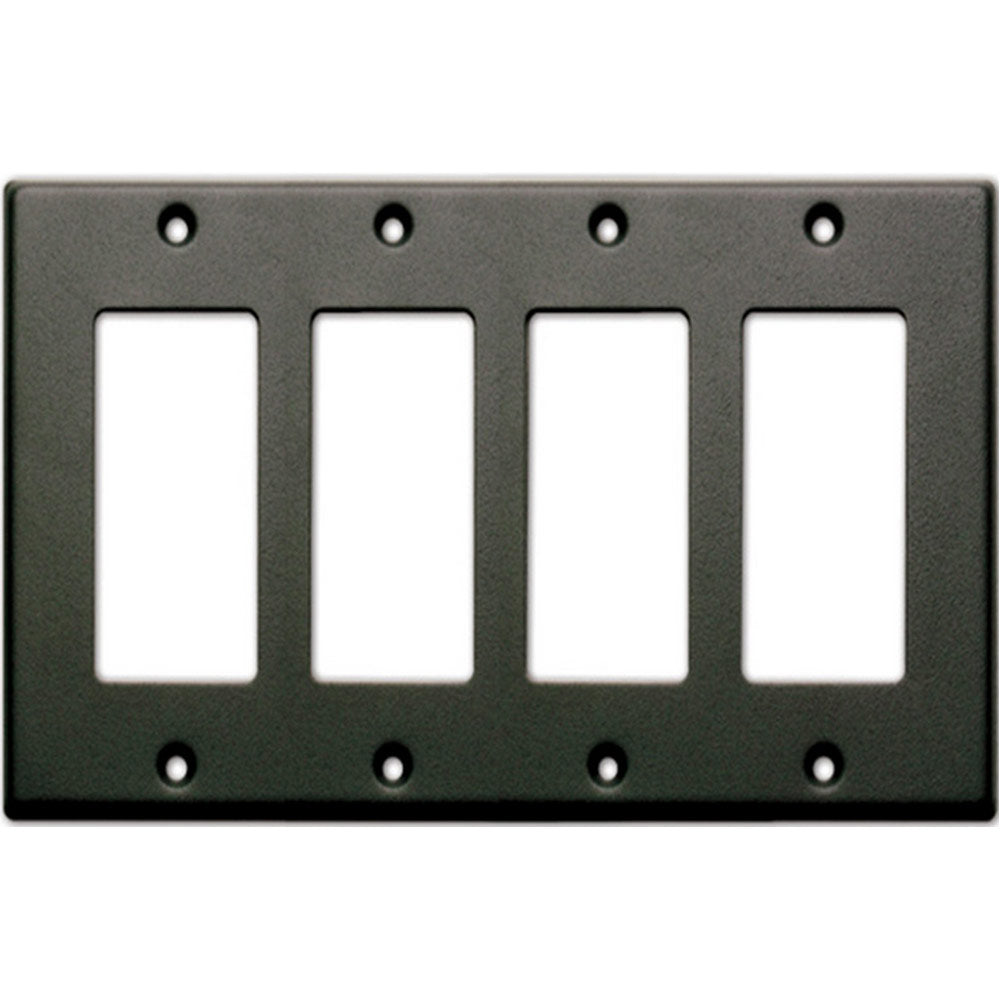 RDL CP-4B Quad Gang Decora Cover Plate (Black)
