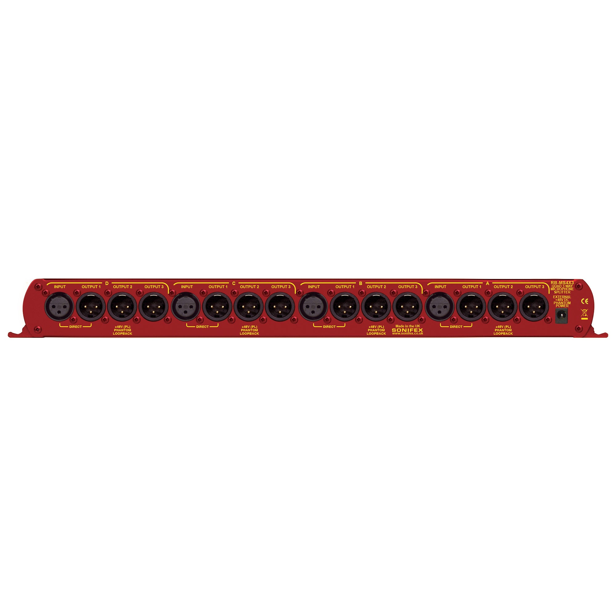 Sonifex RB-MS4X3 Quad 3 Way Passive Microphone Splitter