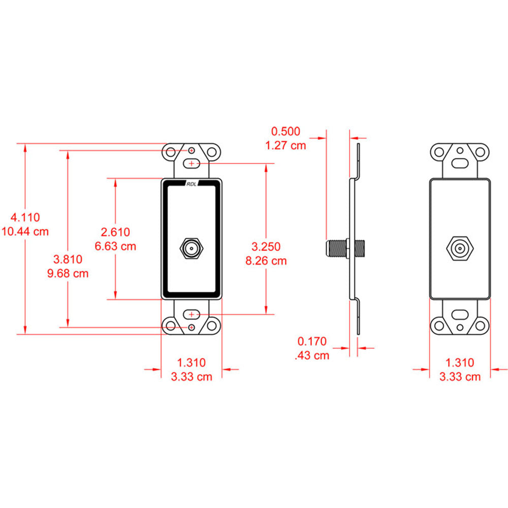 RDL D-F Double Type F Jack on D Plate - Custom Engraving Option