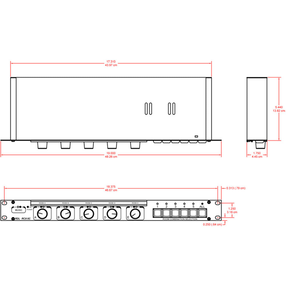 RDL RCX-5C Room Combining System Controller