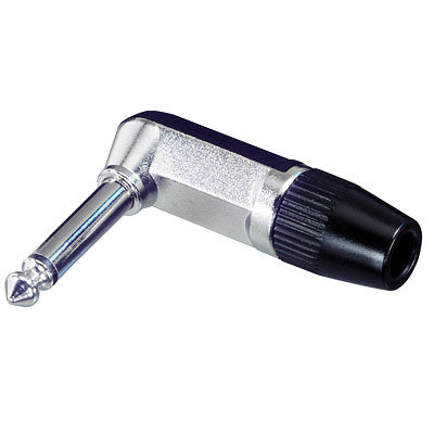 REAN NYS207 2 Conductor 1/4" TS Right Angled Mono Phone Connector - Silver