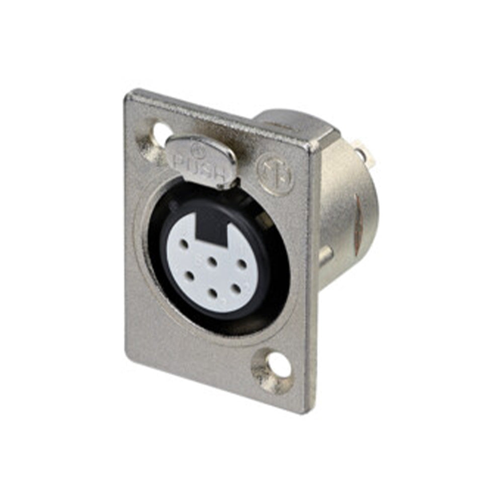 Neutrik NC6FSP-1 Receptacle P Series - 6S Pin Female - Solder Cups - Nickel/Silver