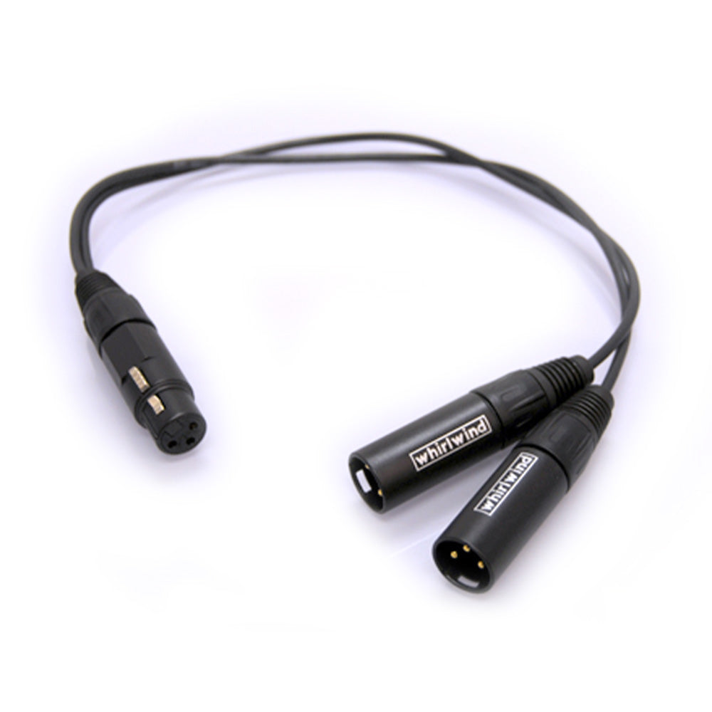 Whirlwind YX2M "Y" Adapter : XLR Female to (2) XLR Male - 1.5 Feet