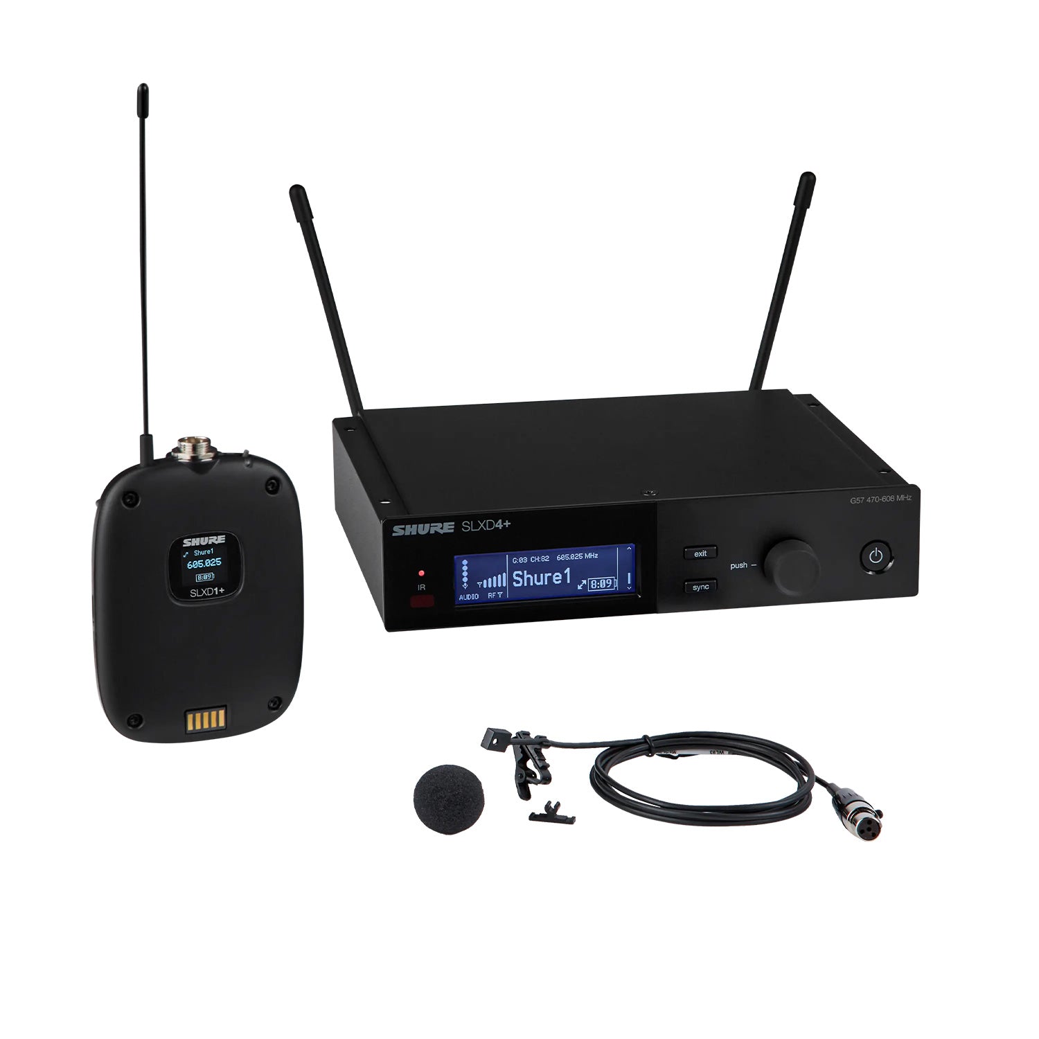 Shure SLXD14+/93 - Lavalier Wireless System (G57 Band/470-616 MHz)
