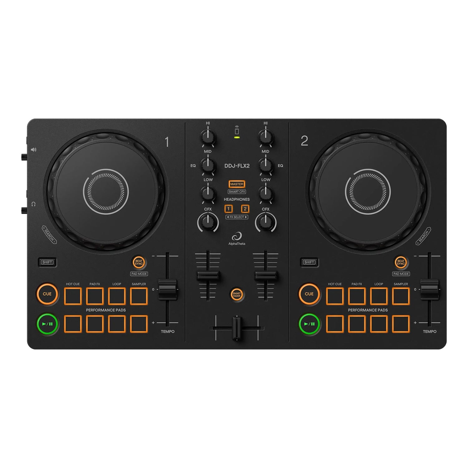 AlphaTheta DDJ-FLX2 - Compact 2-Channel DJ Controller