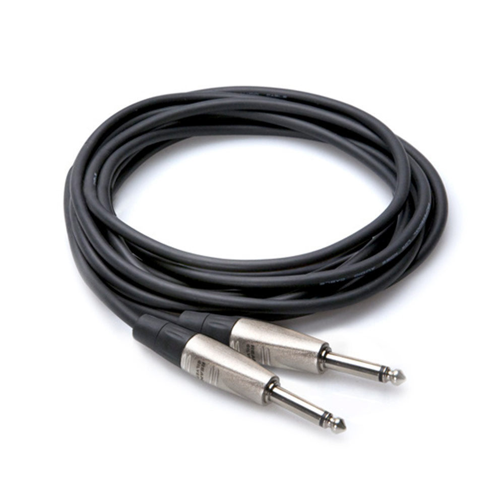 Hosa HPP-020 Pro Unbalanced Interconnect, REAN 1/4 inch TS to Same, 20 feet