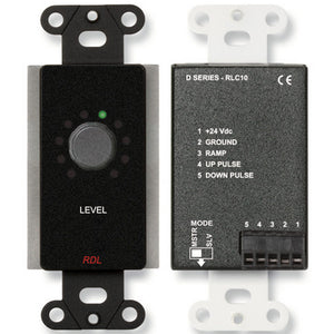 RDL DB-RLC10 Remote Level Control in Decora Wall Plate (Black) - Custom Engraving Option