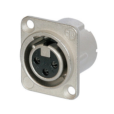 Neutrik NC3FD-LX-0 - 3-Pin XLR Panel Receptacle (Nickel / Solder Joints / Retention Spring)