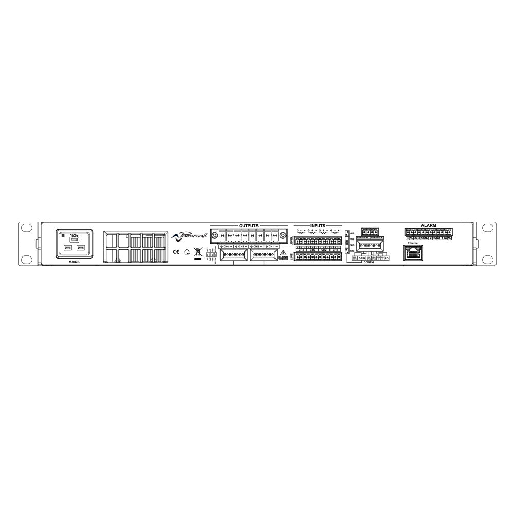 Powersoft Quattrocanali 4804 DSP - Four-Channel Install Power Amplifier with DSP