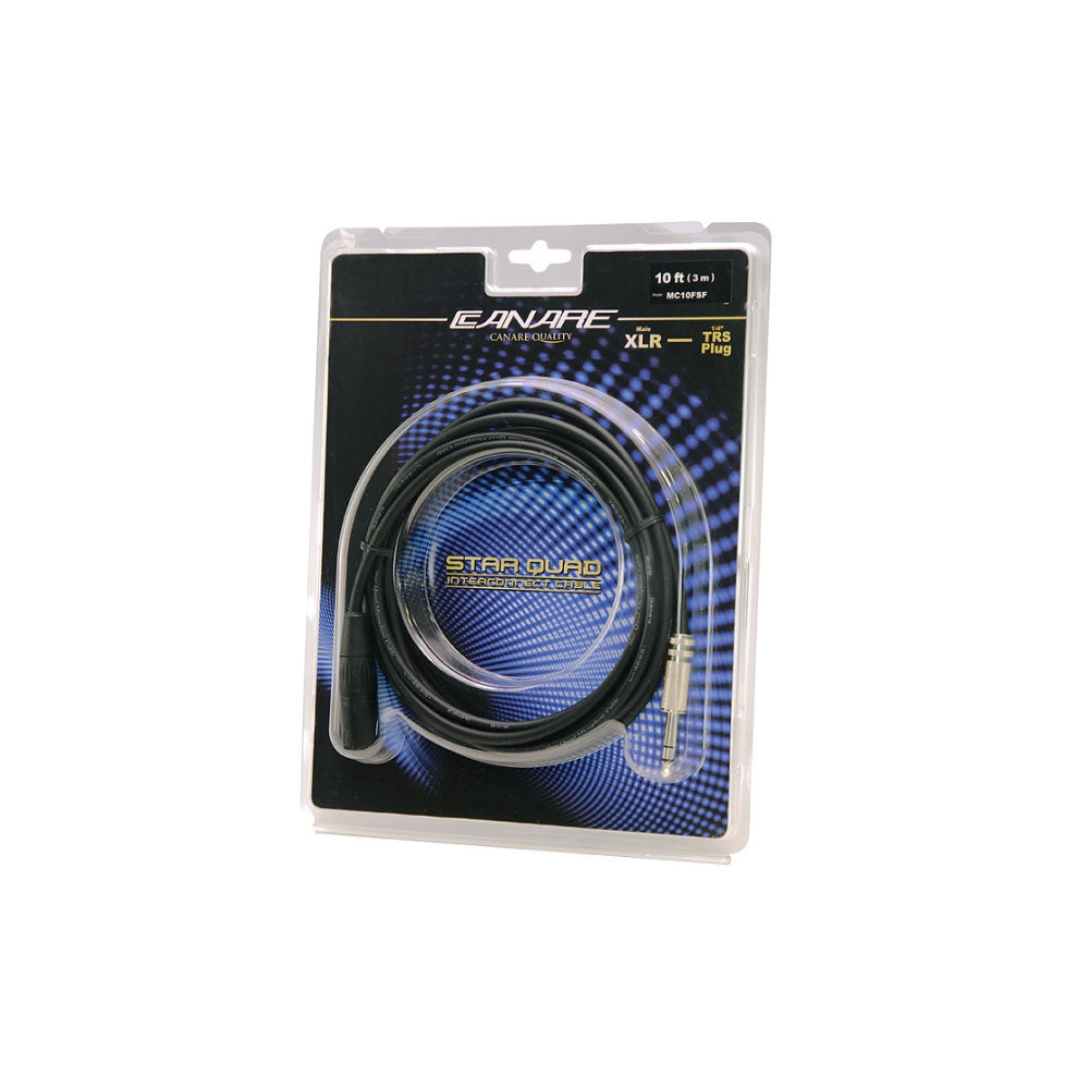 Canare MC10FSF Star Quad XLR Female to TRS Male Patch Cable (10 Foot)