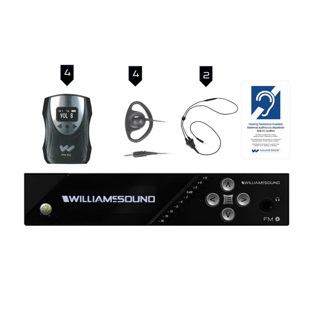 Williams AV FM 558 FM Plus Large-Area Dual Assistive Listening System w/ FM R38 Receivers