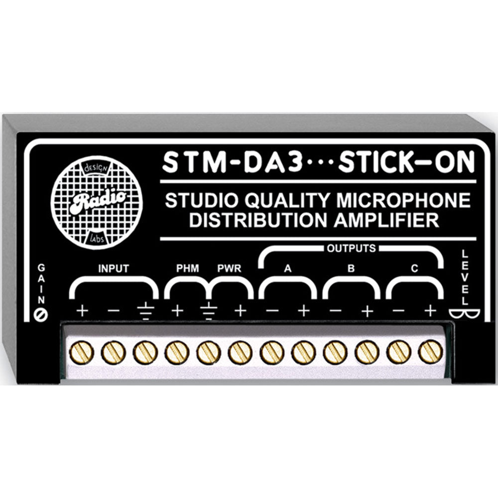 RDL STM-DA3 Ultra Low-Noise Microphone Level Distribution Amplifier