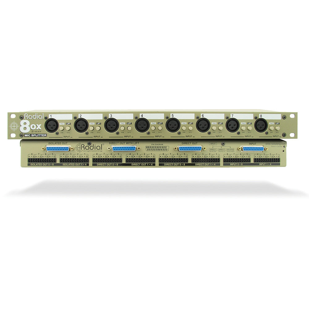 Radial Engineering OX8-R 8 Channel Passive 3 Way Microphone Splitter
