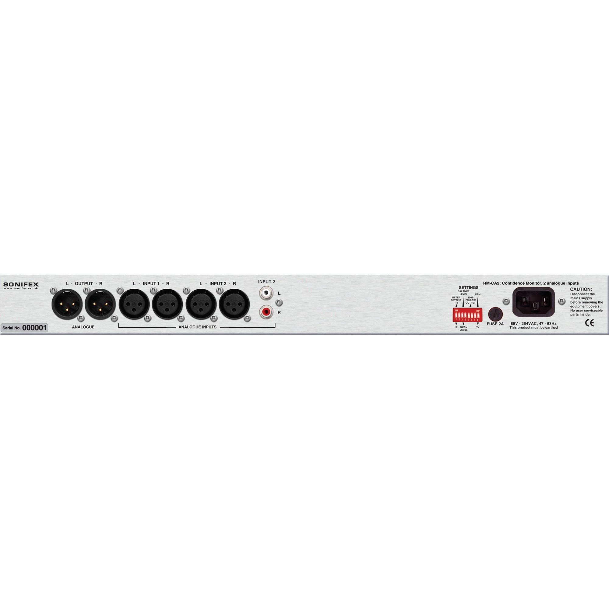 Sonifex RM-CA2 Confidence Monitor, 2 LED Meters & 2 Analogue Stereo Inputs