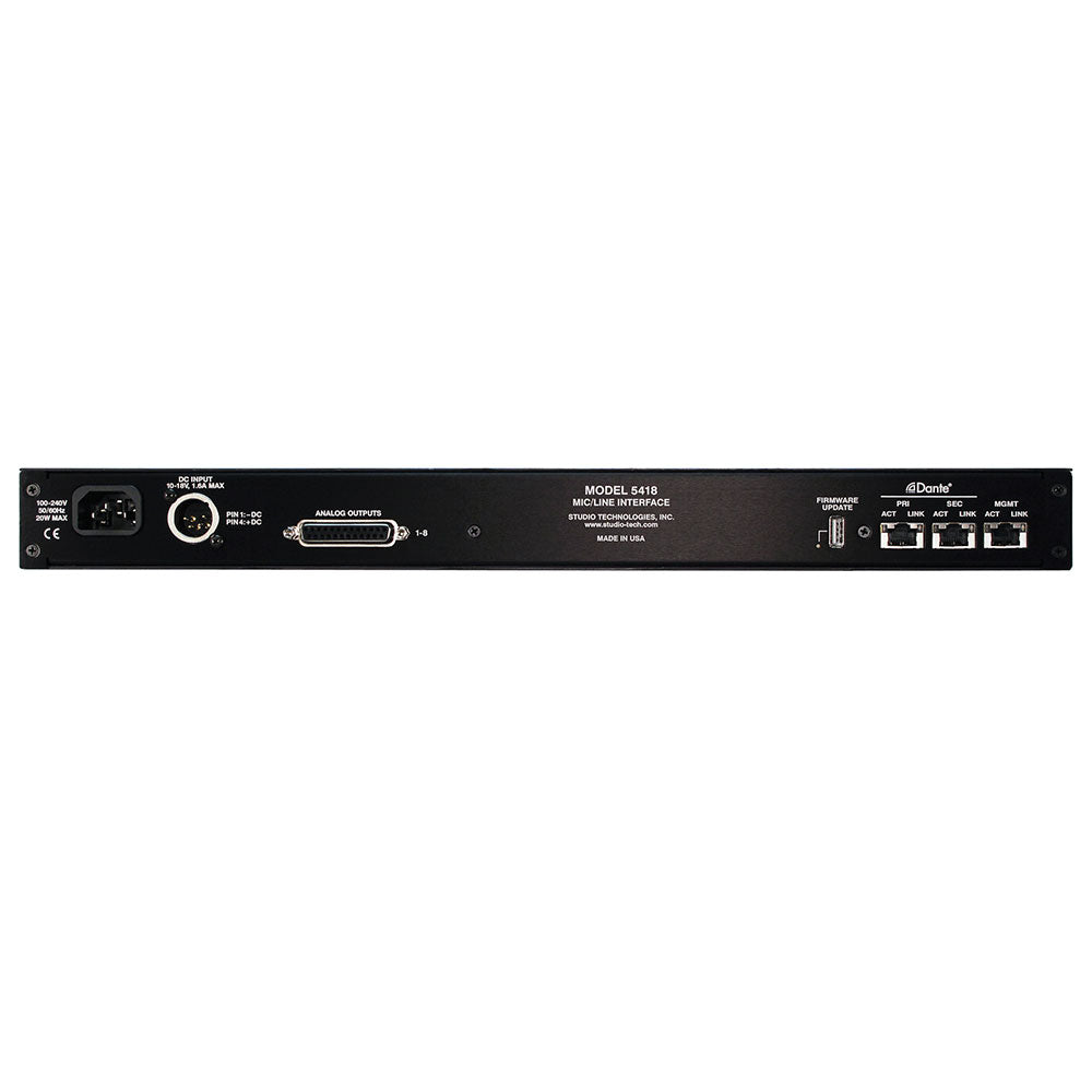 Studio Technologies Model 5418 8-Channel Mic/Line to Dante Interface