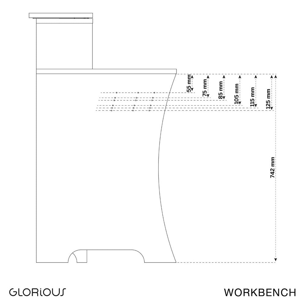 Glorious Workbench - Studio Production or Editing Station Desk (Driftwood)