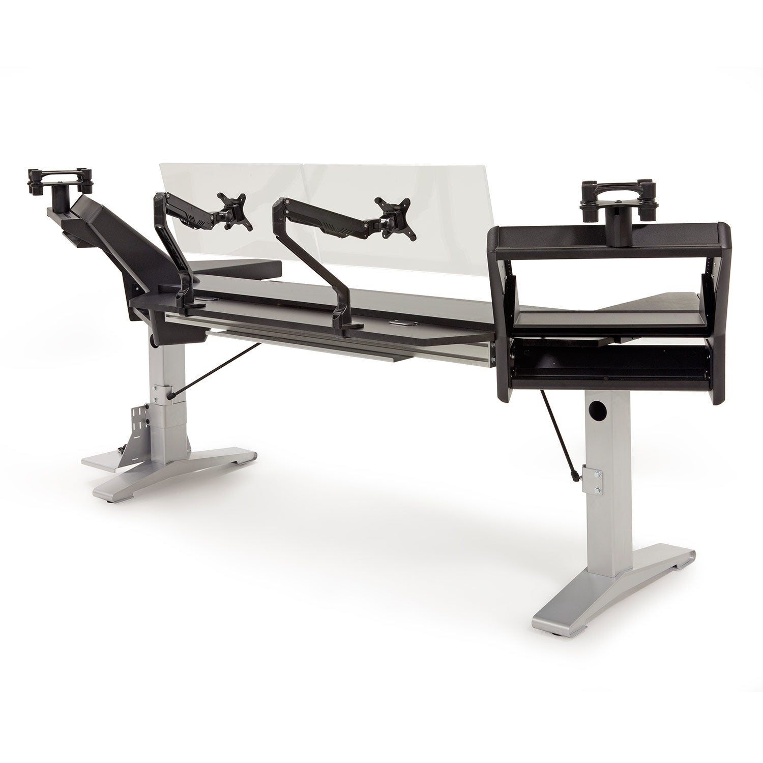Argosy HALO-K88-XC-B-S Halo K88 Ultimate-Halok88,2 Shelves,Pr 160 Spkr Platforms,Kybrd Try,2)D8 Monitor Arms,Cpu Shelf