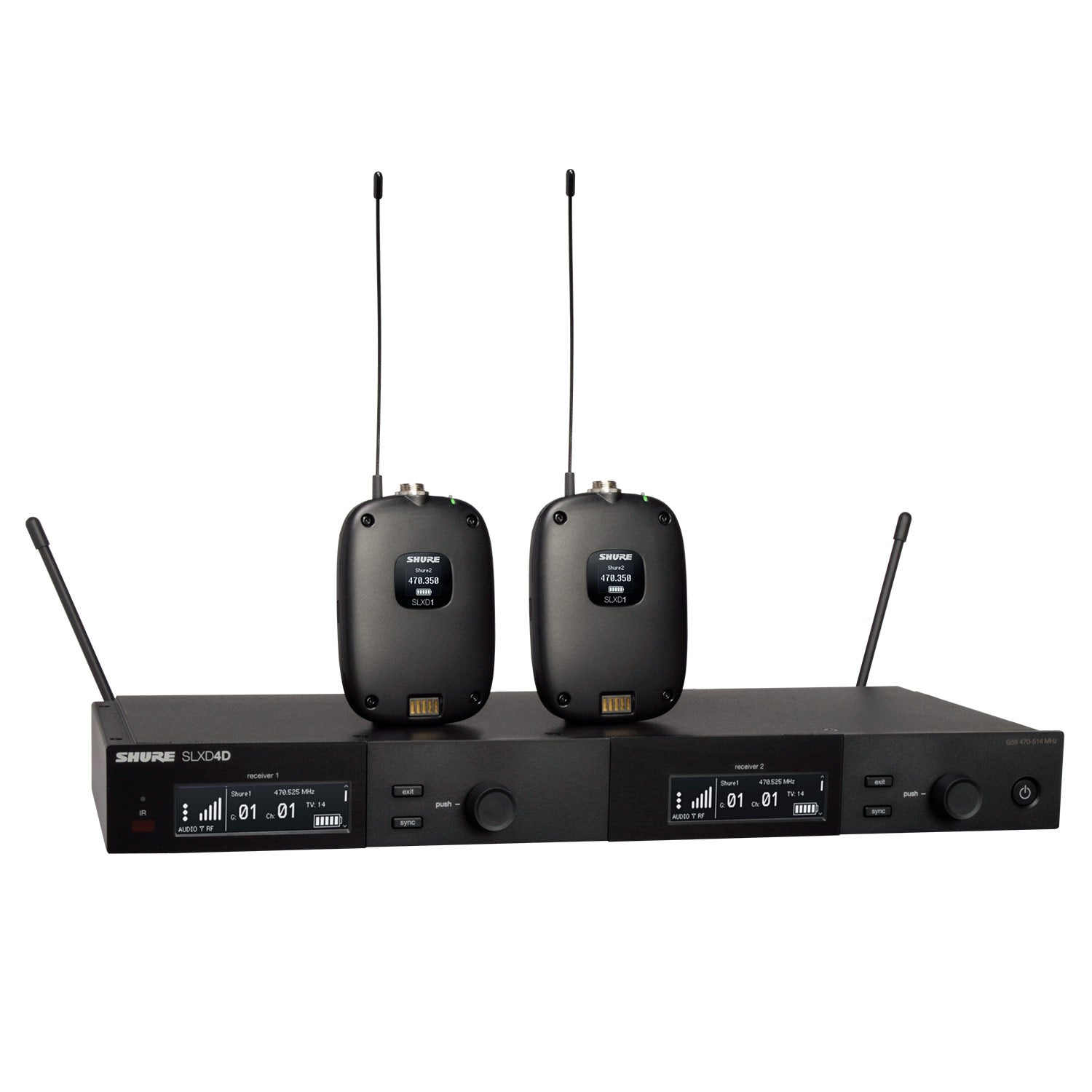 Shure SLXD14D Dual Guitar Wireless System (G58 Band / 470-514 MHz)