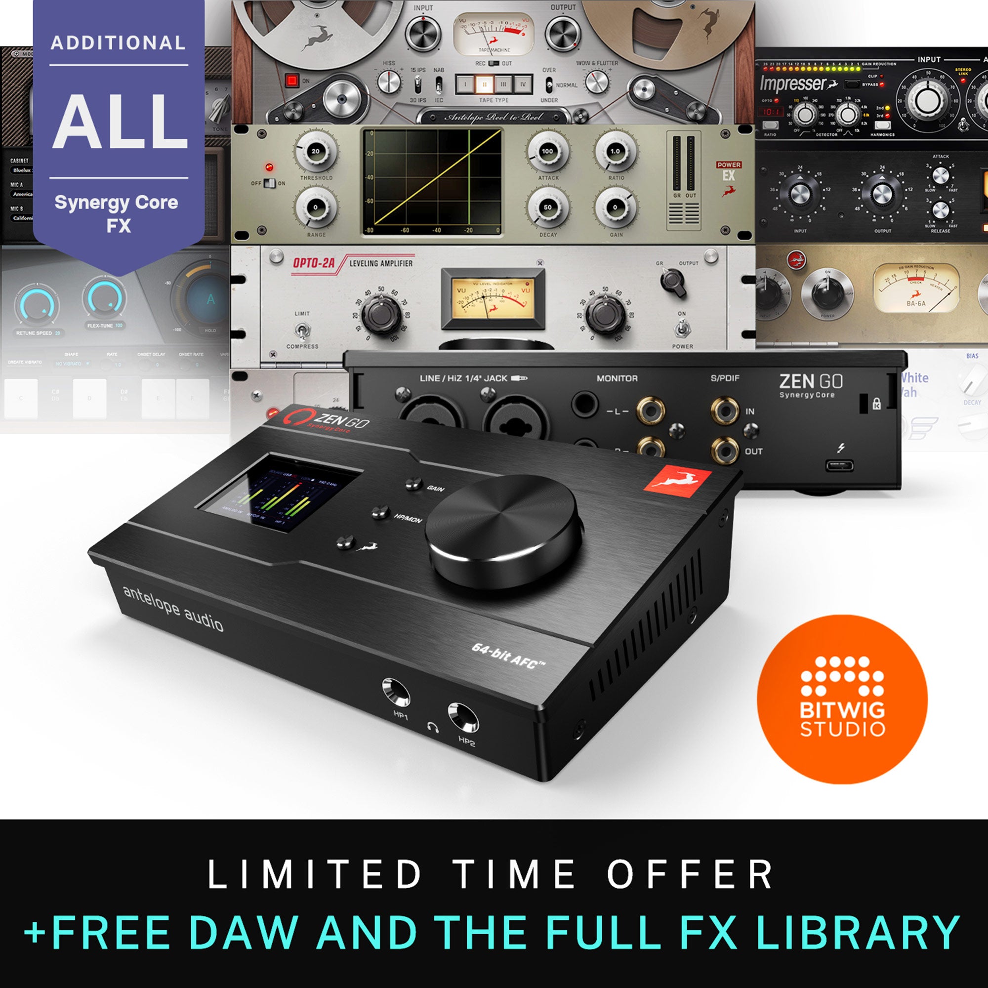 Antelope Audio Zen Go Synergy Core Thunderbolt - 4x8 Audio Interface with Realtime FX