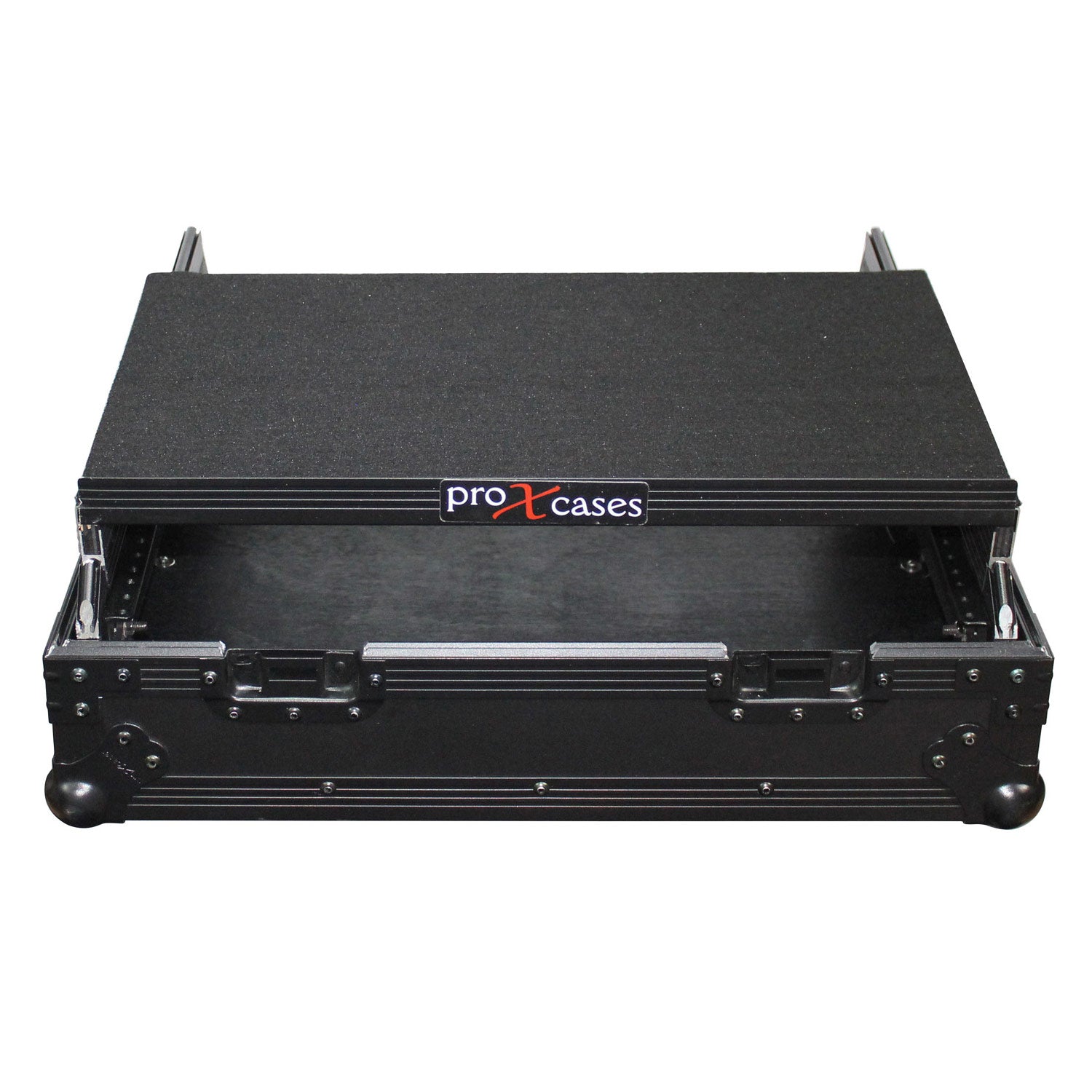 ProX XS-19MIXLTBL - Rack Mount 19" Mixer W/ 10U Slantsliding Laptop Shelf - Black On Black