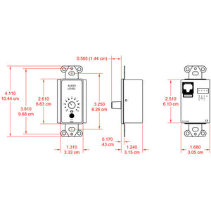 RDL DB-RLC10KM Remote Level Control - 0 to 10K Ohm with Muting (Black) - Custom Engraving Option